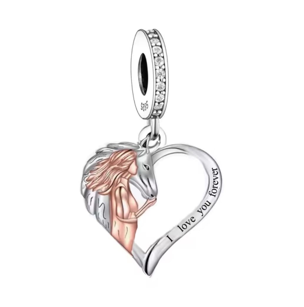 Horse in Heart Charm - bellissi