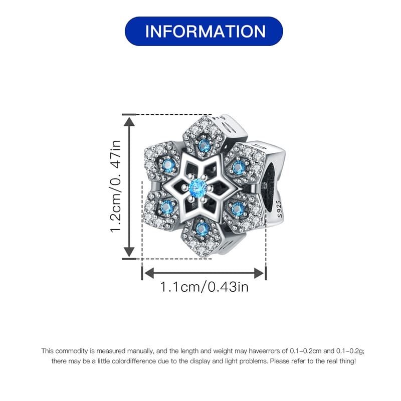 Icy Snowflake Charm - bellissi