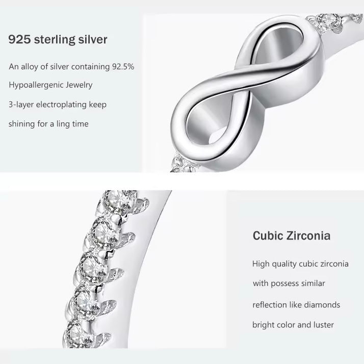 Infinity Ring With Cubic Zirconia - bellissi