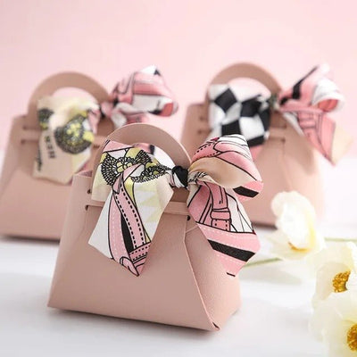 Leather Gift Bags Bow Ribbon - bellissi