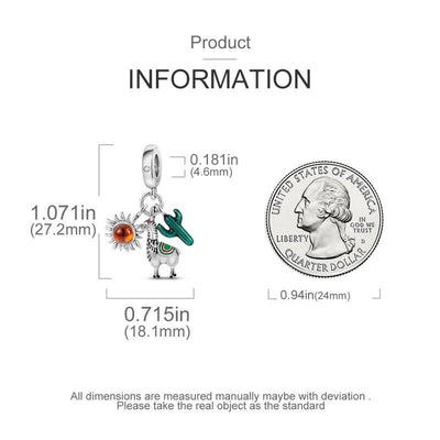 Llama Cactus And Sun Dangle Charm - bellissi