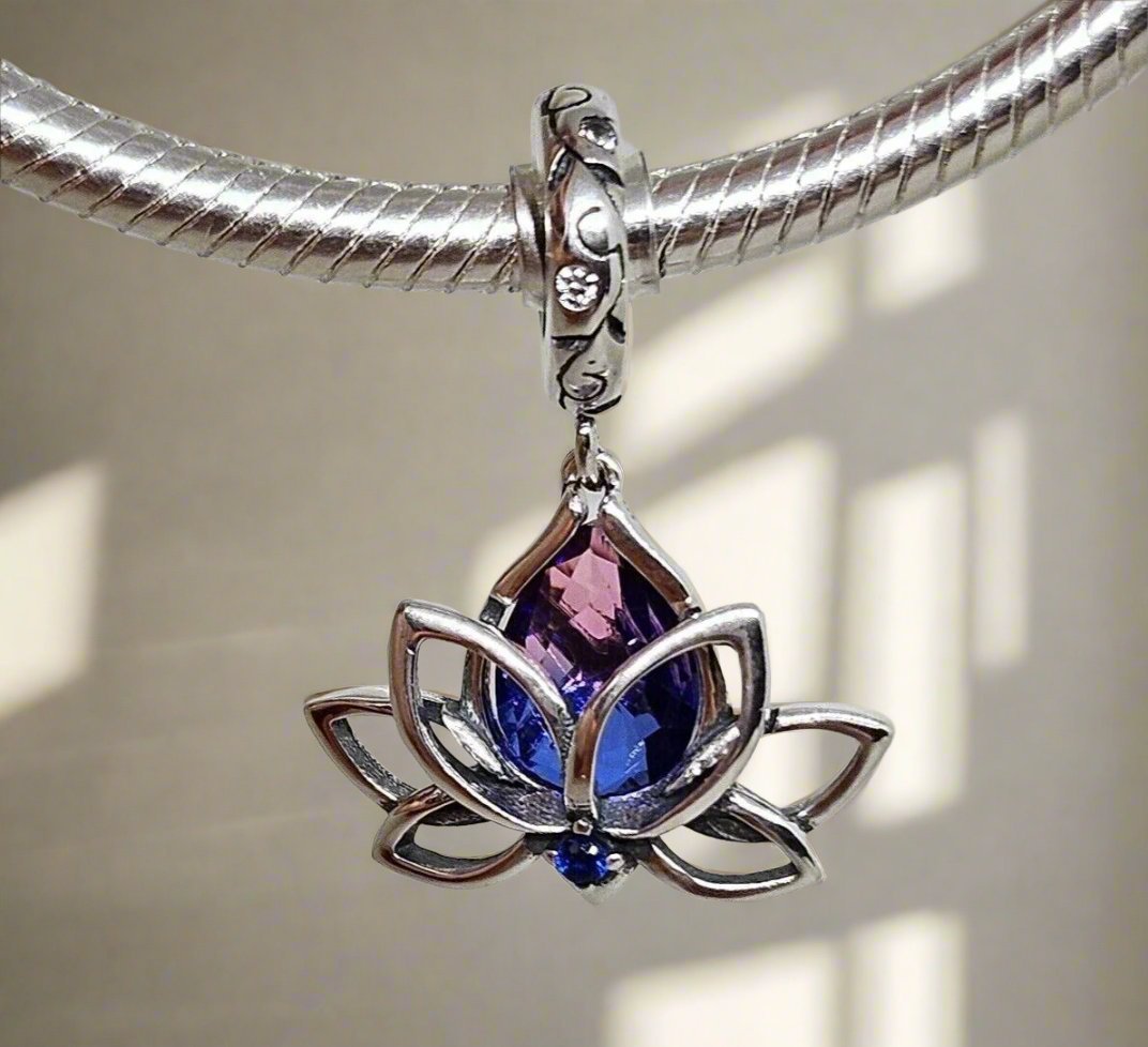 Lotus Flower Crystal Charm - bellissi