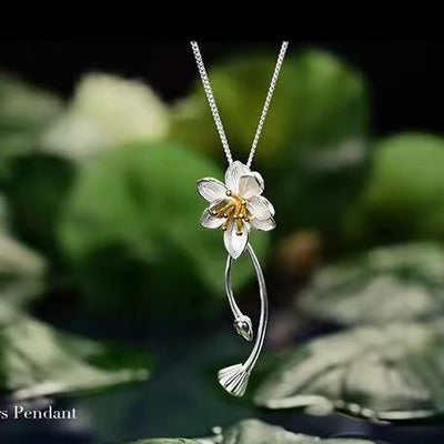 Lotus Whispers Flower Pendant - bellissi