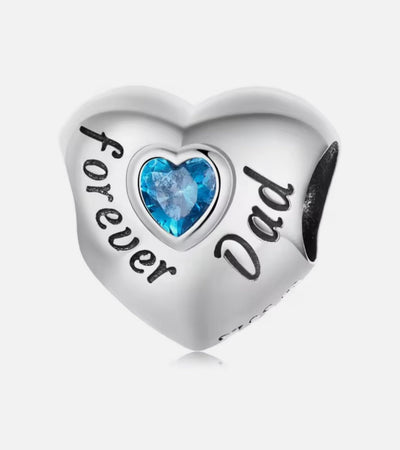 Love Dad Heart With Zircon Bead Charm - bellissi