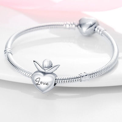 Love Heart With Angel Charm - bellissi