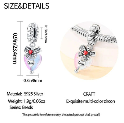 Love Heart Zirconia Bow Dangle - bellissi