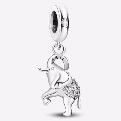 Lucky Elephant whit Zircon Dangle Charm - bellissi