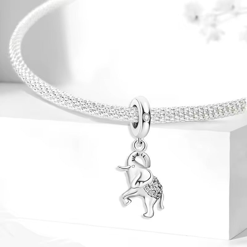 Lucky Elephant whit Zircon Dangle Charm - bellissi