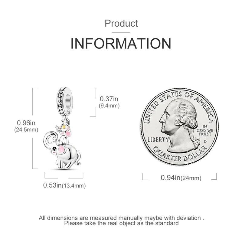 Lucky Elephant With Baby Dangle Charm - bellissi