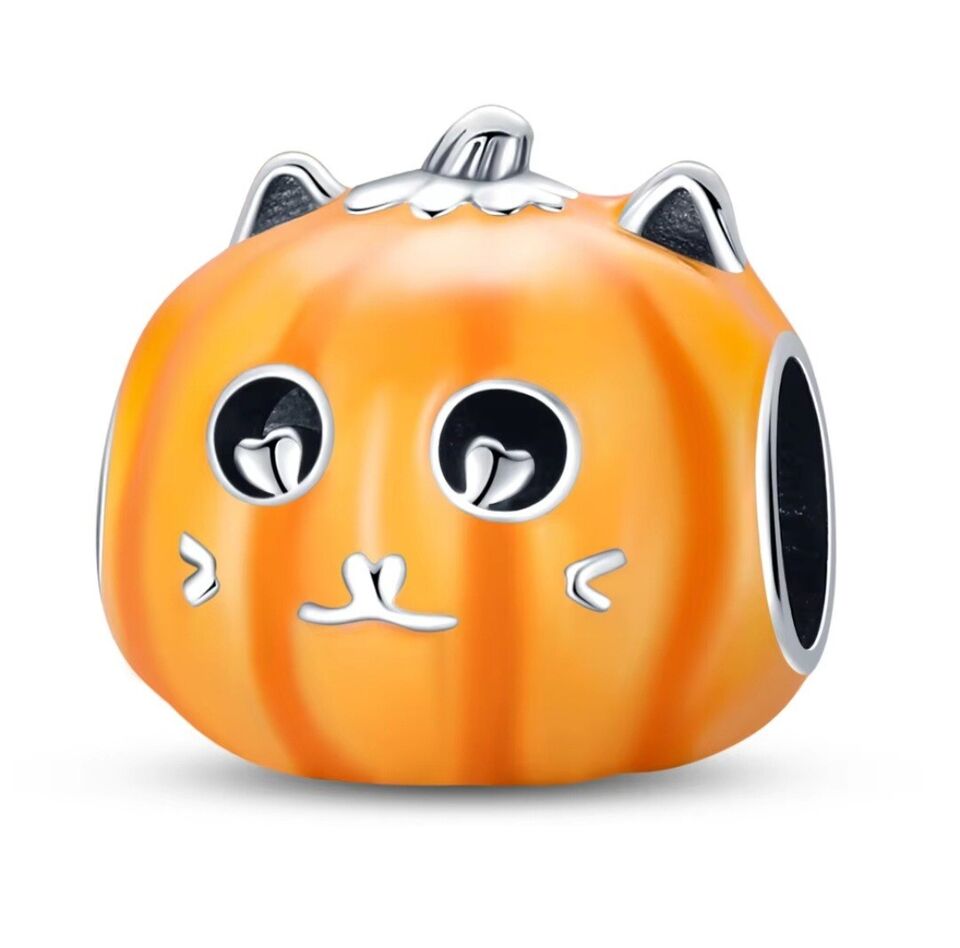 Luminous Halloween Pumpkin Cat Charm - bellissi