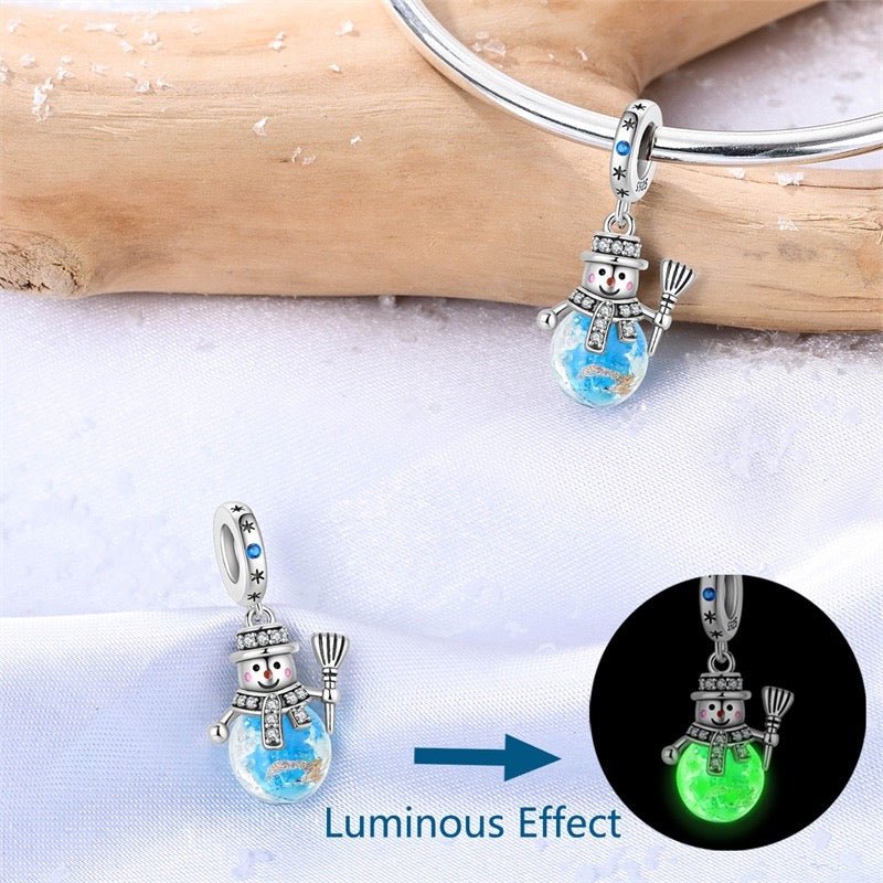 Luminous Snowman Charm - bellissi