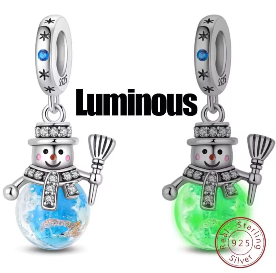 Luminous Snowman Charm - bellissi