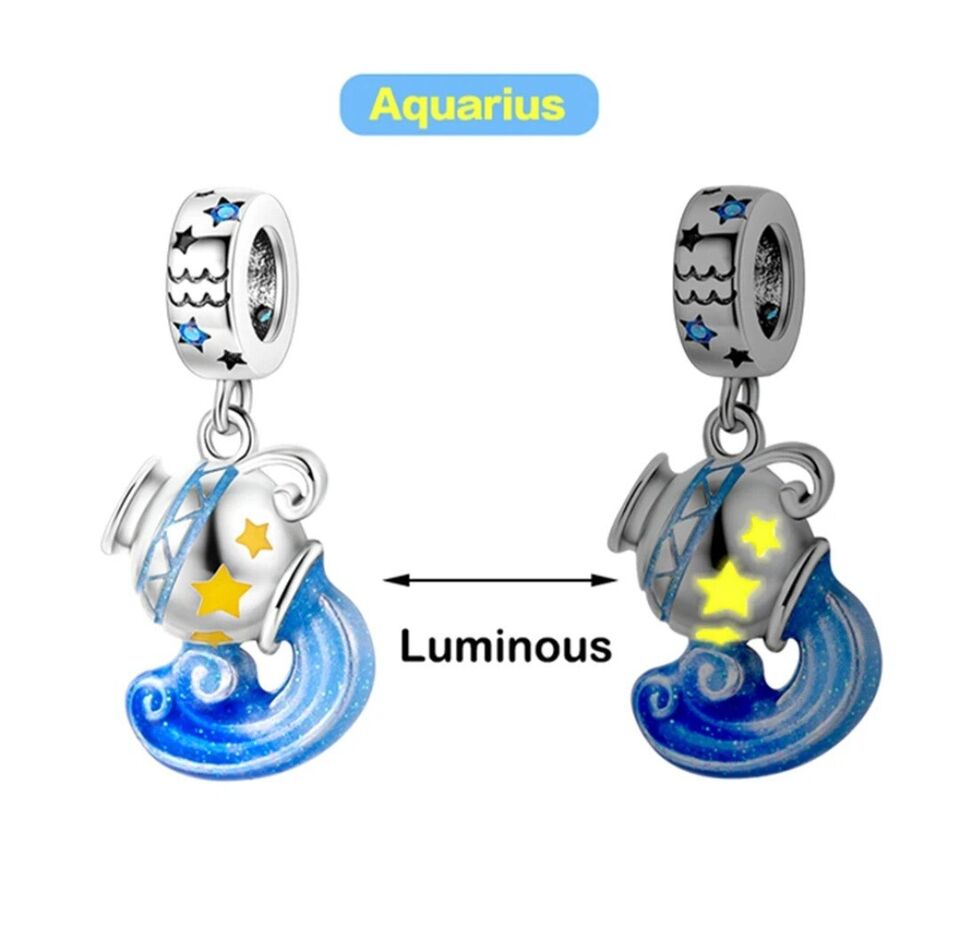 Luminous Zodiac Sign Aquarius Dangle - bellissi