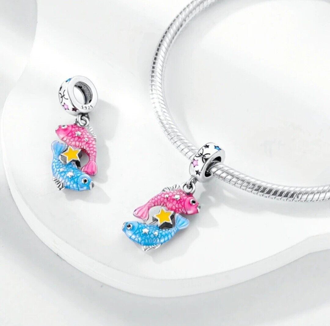 Luminous Zodiac Sign Pisces Dangle Charm - bellissi