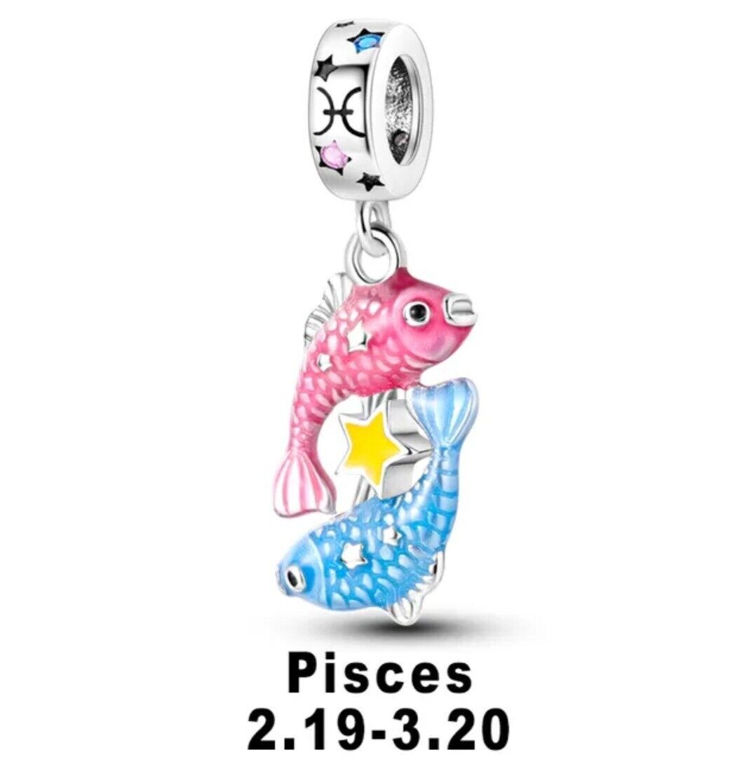 Luminous Zodiac Sign Pisces Dangle Charm - bellissi