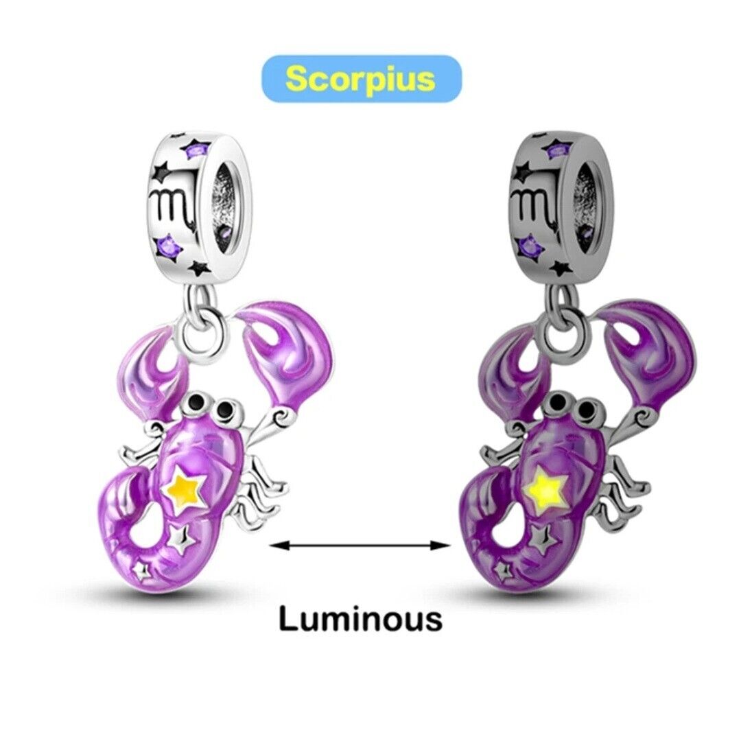 Luminous Zodiac Sign Scorpio Dangle Charm - bellissi