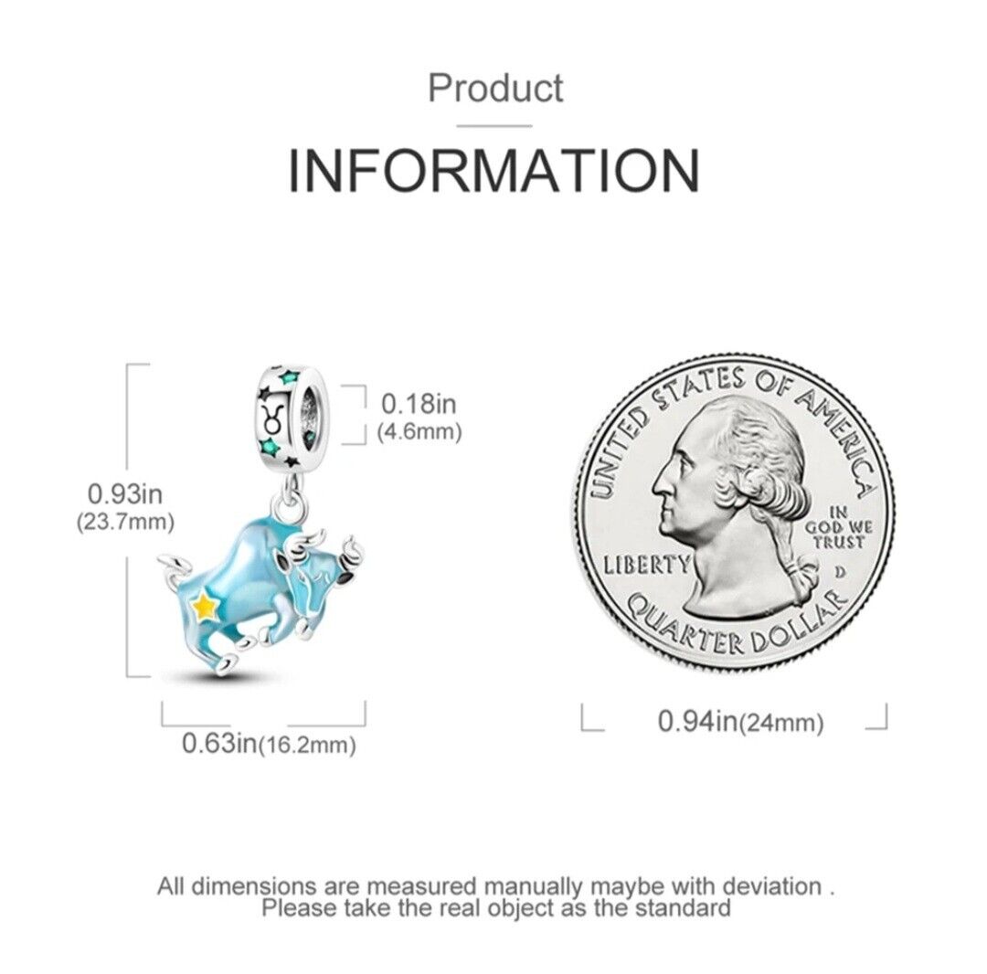 Luminous Zodiac Sign Taurus Dangle Charm - bellissi