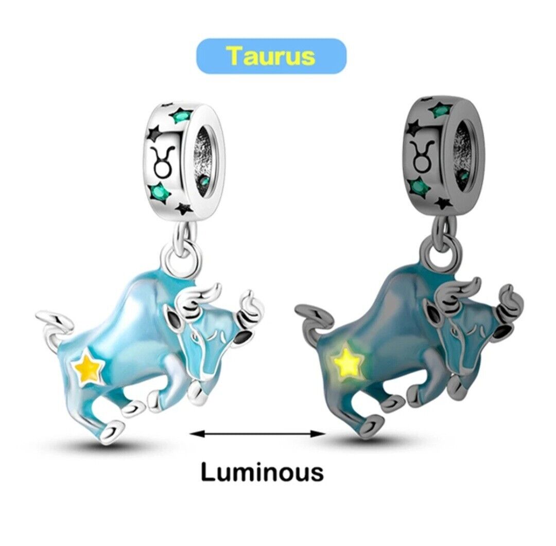 Luminous Zodiac Sign Taurus Dangle Charm - bellissi