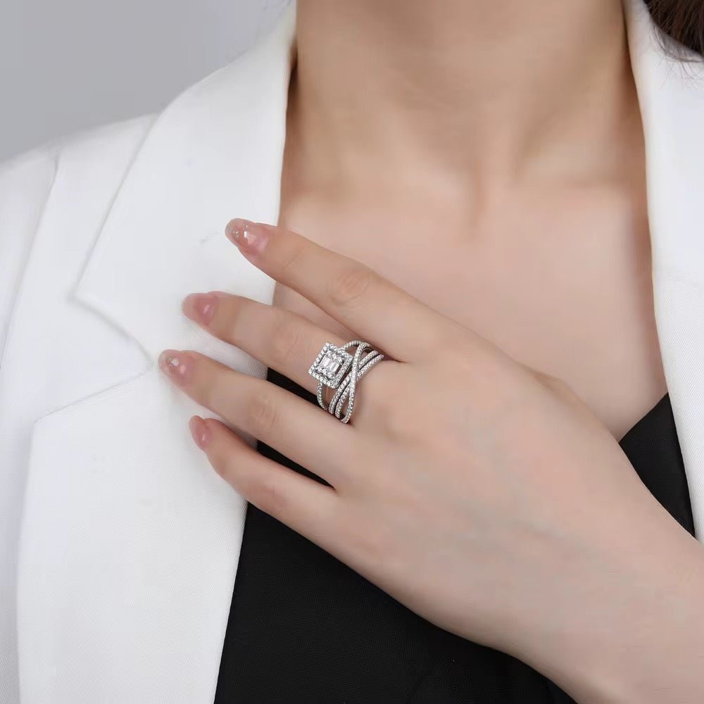 Luxury Multi - Band Crystal Ring - bellissi