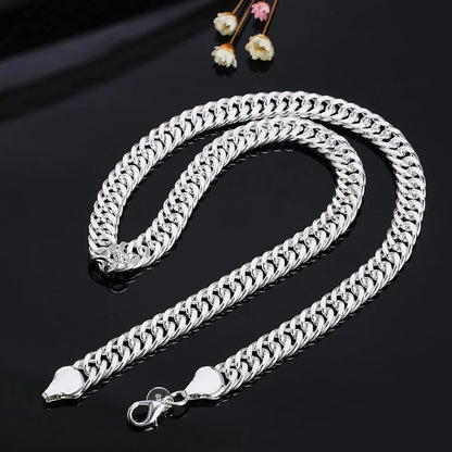Cuban Chain Necklace 925 Sterling Silver 50cm