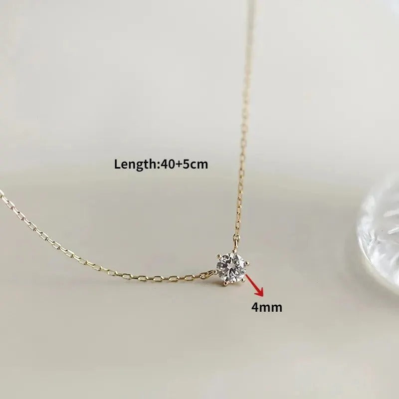 Necklace Set with Zirconia 45cm Sterling Silver