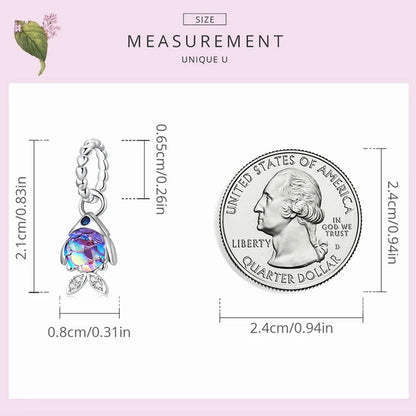 Blue Purple Fish Charm