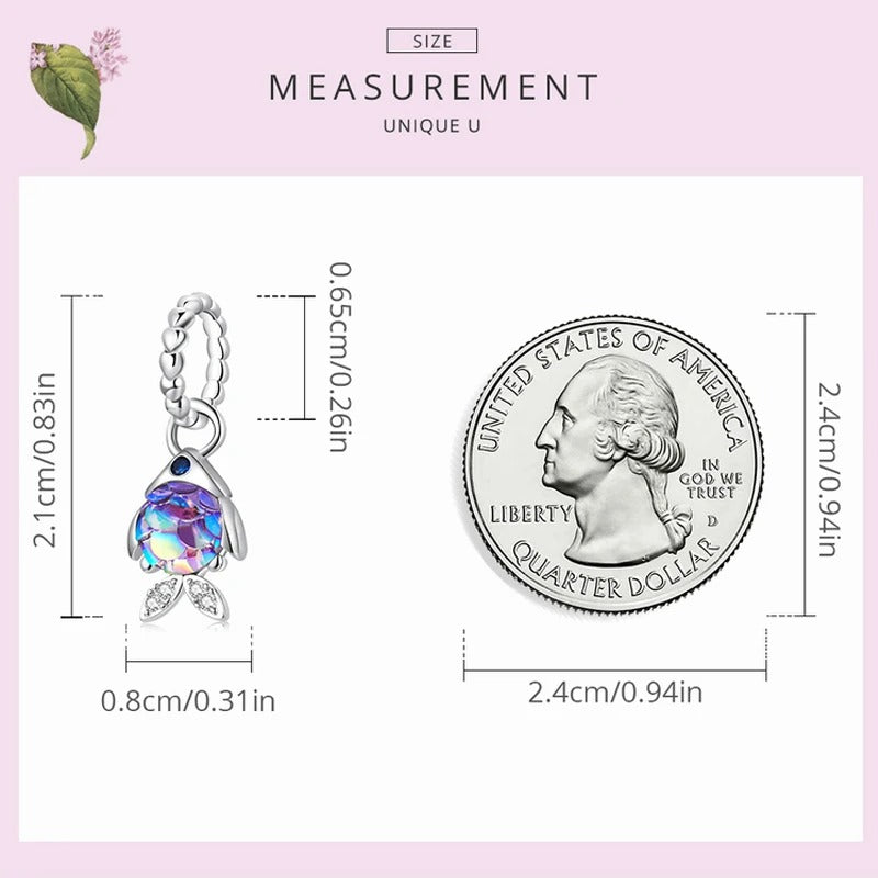 Blue Purple Fish Charm