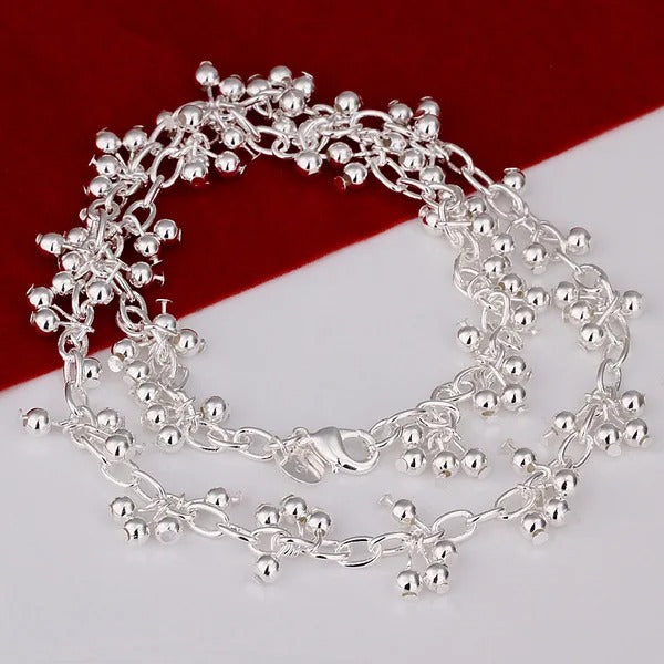 Beautiful Set Bracelets & Necklace Beads Sterling Silver