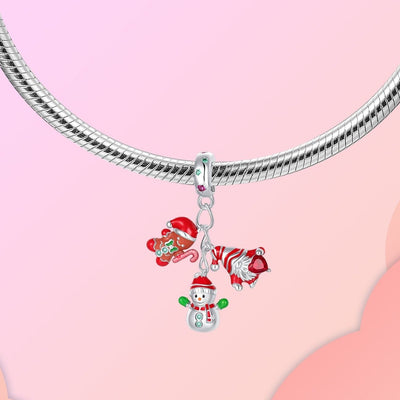 Merry Christmas Trio Charm – Gingerbread, Gnome & Snowman - bellissi