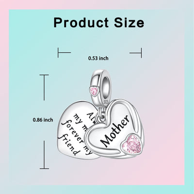 Mom Love Heart Dangle Charm - bellissi