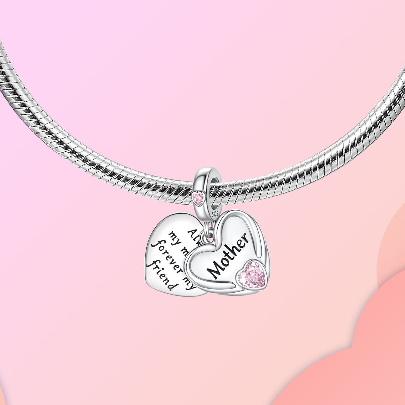 Mom Love Heart Dangle Charm - bellissi