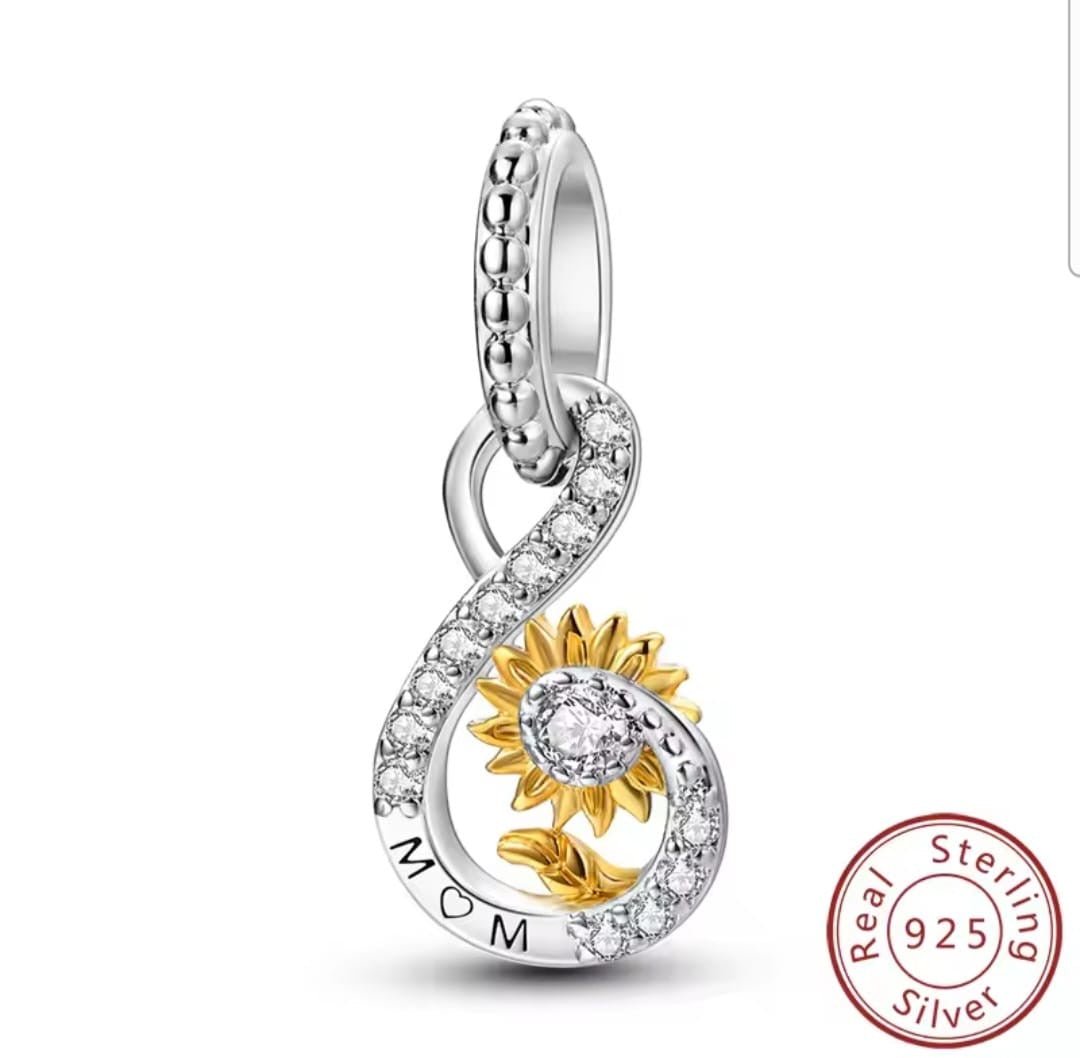 Mom Sunflower Dangle Charm - bellissi
