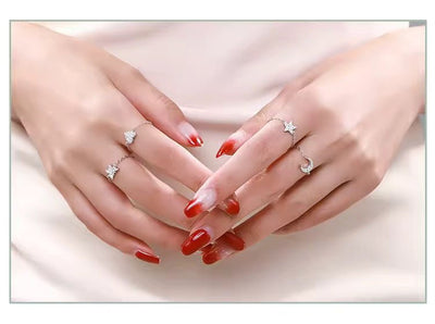 Moon Adjustable Chain Finger Rings - bellissi