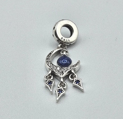 Moon Dreamcatcher Blue Zirconia Charm - bellissi