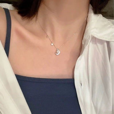 Moon Star Pearl Necklace - bellissi