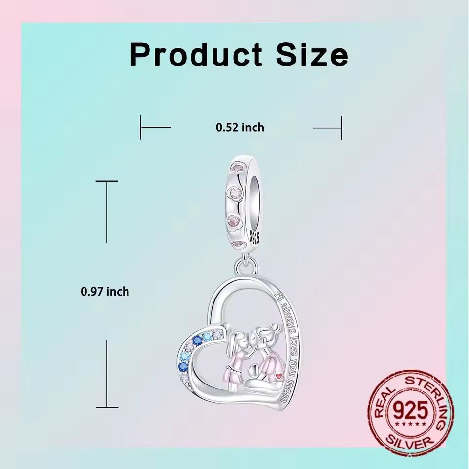 Mother and Daughter Heart Charm - bellissi