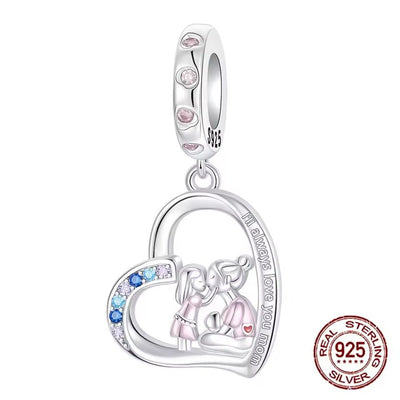 Mother and Daughter Heart Charm - bellissi