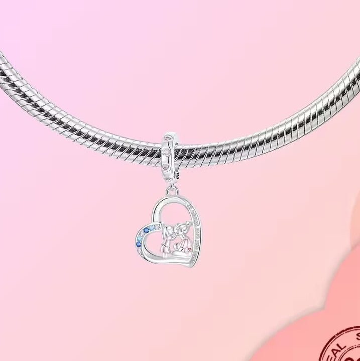 Mother and Daughter Heart Charm - bellissi