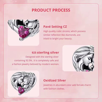 Mother & Baby Love Heart Charm - bellissi
