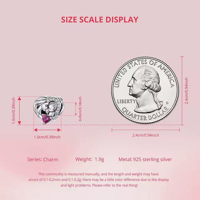 Mother & Baby Love Heart Charm - bellissi
