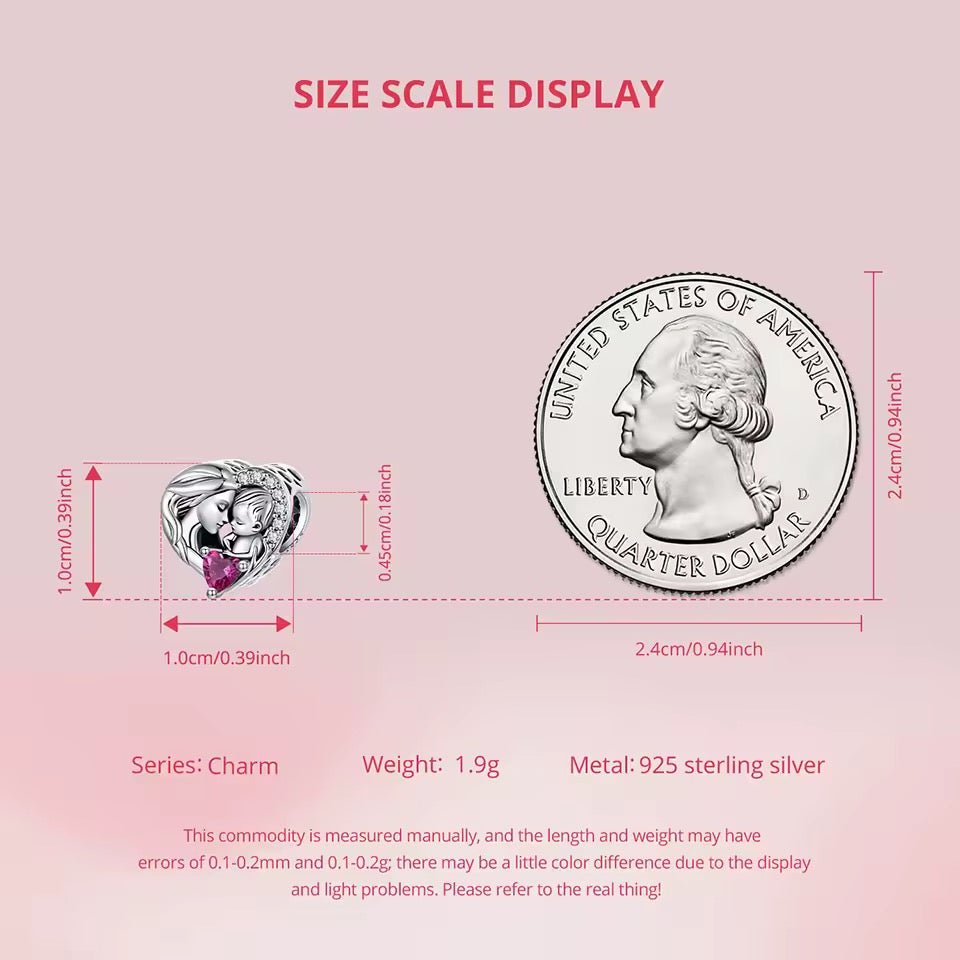 Mother & Baby Love Heart Charm - bellissi