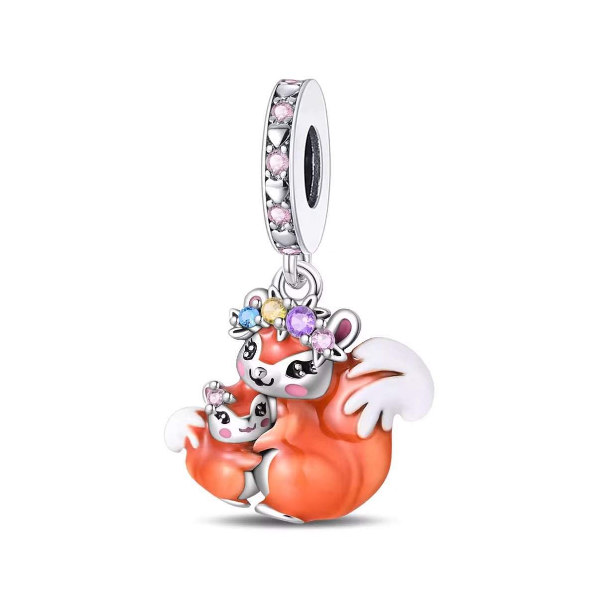 Mother & Baby Squirrel Charm - bellissi