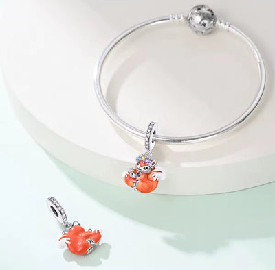 Mother & Baby Squirrel Charm - bellissi