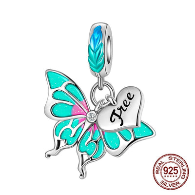Multicoloured Butterfly Dangle Charm - bellissi