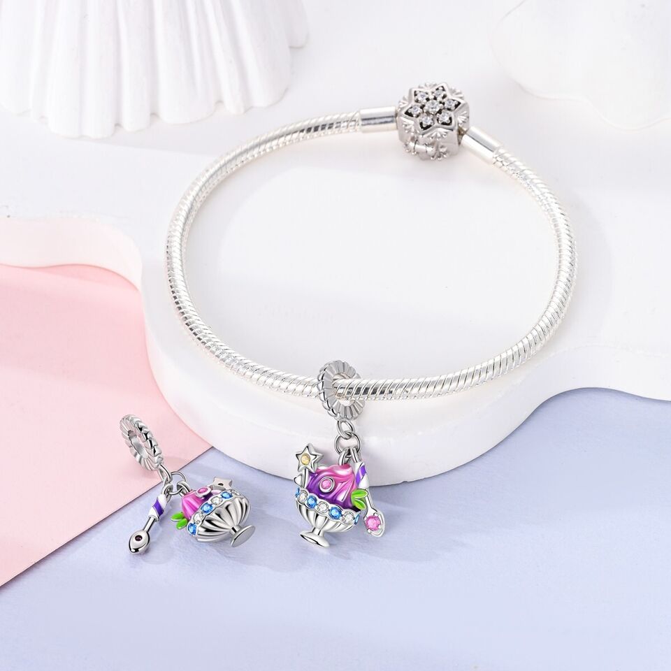 Multicoloured Dessert Sundae Dangle Charm - bellissi