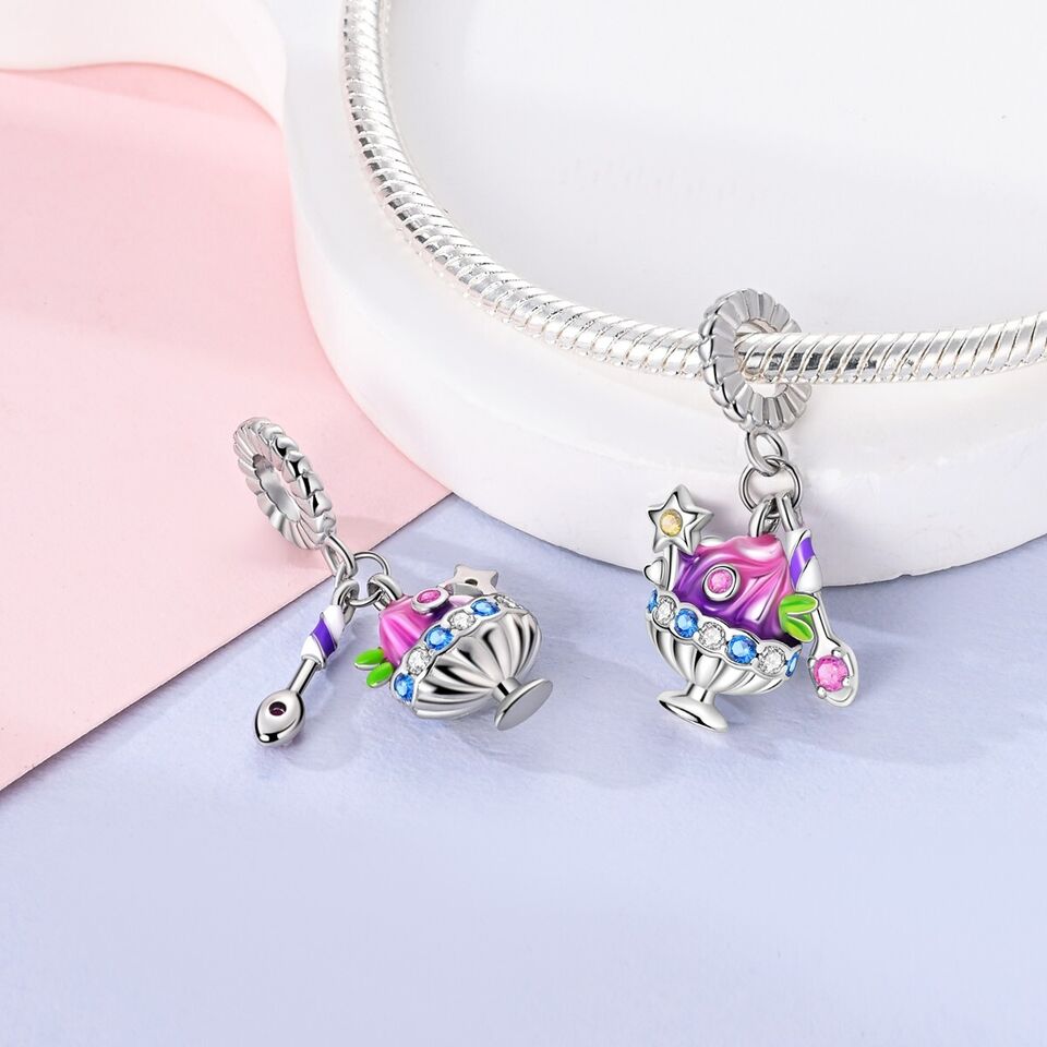 Multicoloured Dessert Sundae Dangle Charm - bellissi