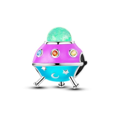 Multicoloured Glow In Dark Ufo Bead - bellissi