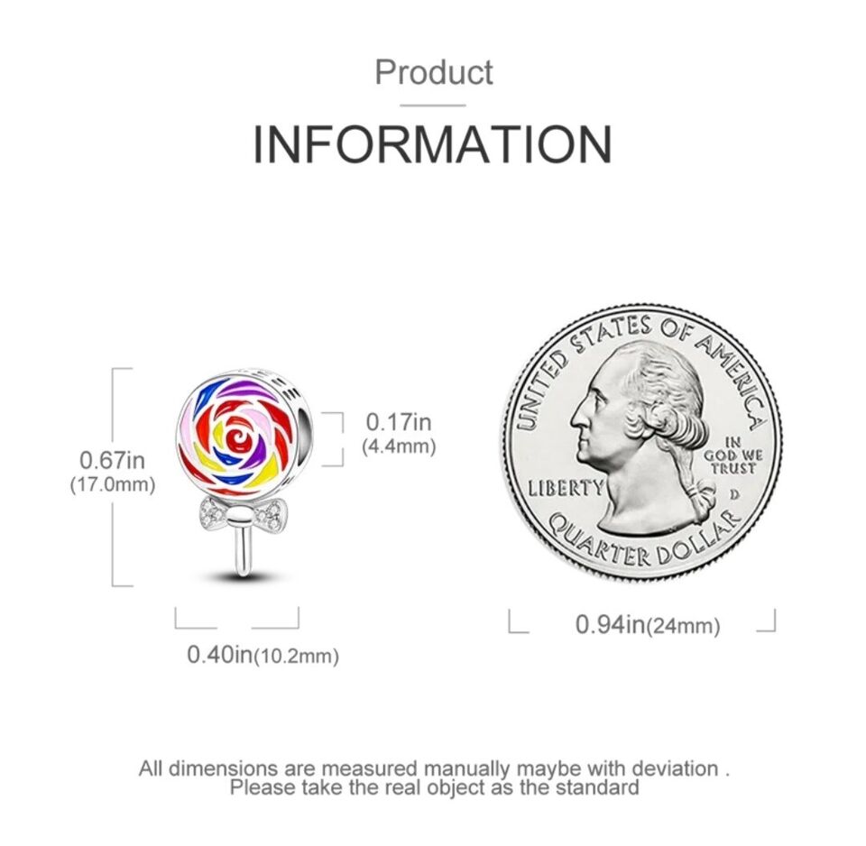 Multicoloured Lollipop Candy Charm - bellissi