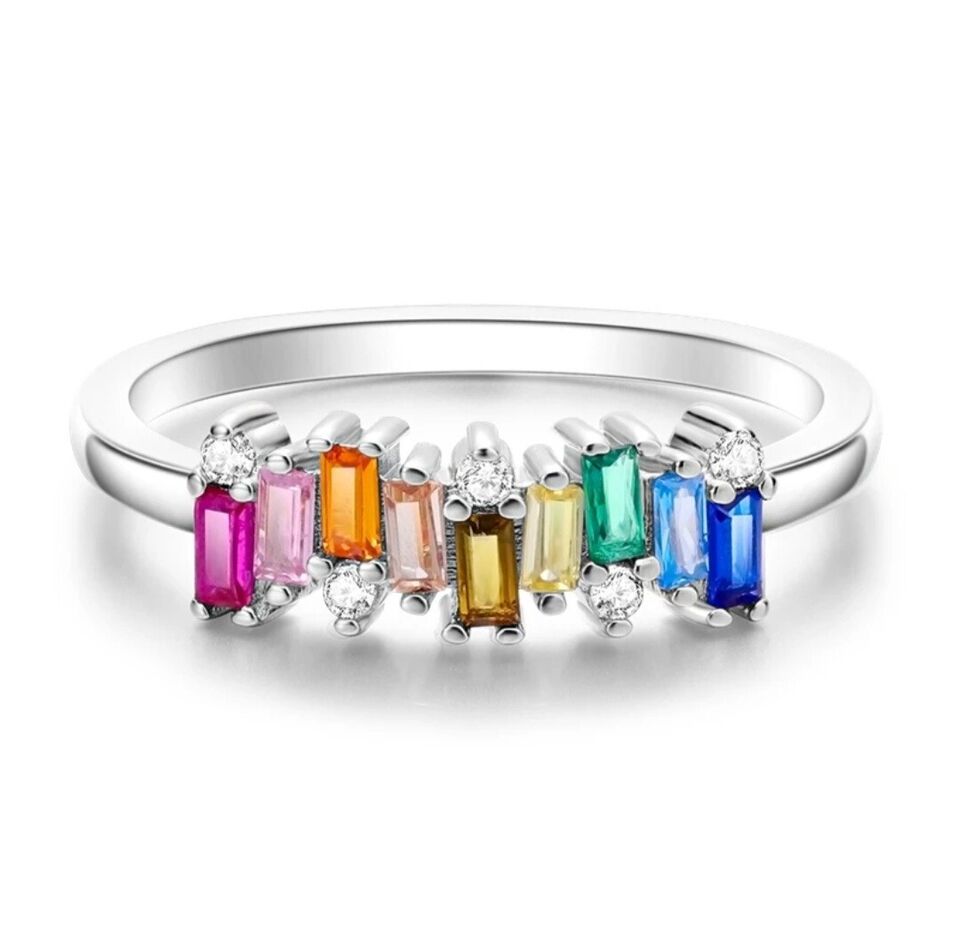 Multicoloured Ring With Cubic Zirconia - bellissi