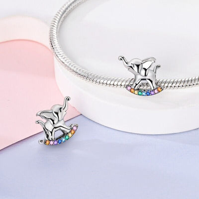 Multicoloured Rocking Elephant Lucky Charm - bellissi